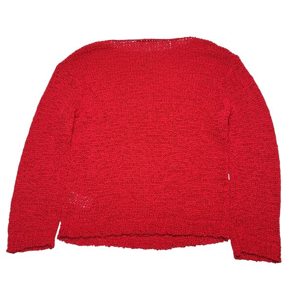 J Crew Montauk Pullover Sweater Vintage Red Loose Knit Wide Neck Relaxed Small - Picture 4 of 8